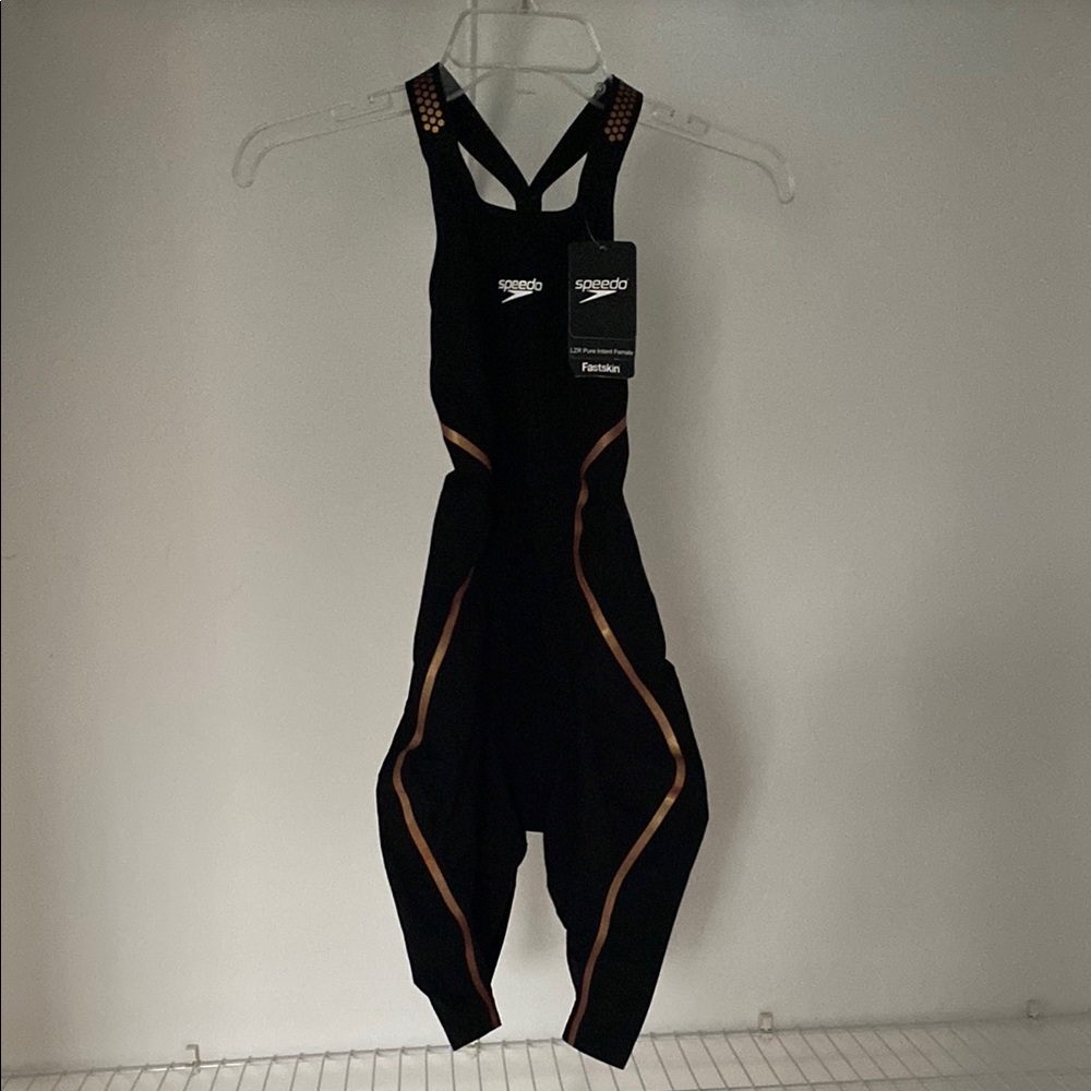 LZR Pure Intent Speedo Black Openback Fastskin Swimsuit; Size 25